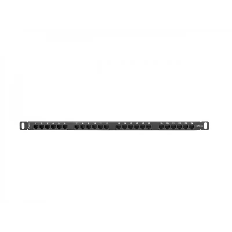 Lanberg PPU5-0024-B - RJ-45 - Cat5, Cat5e - preto - metal - montagem em rack - 0,5HE (PPU5-0024-B)