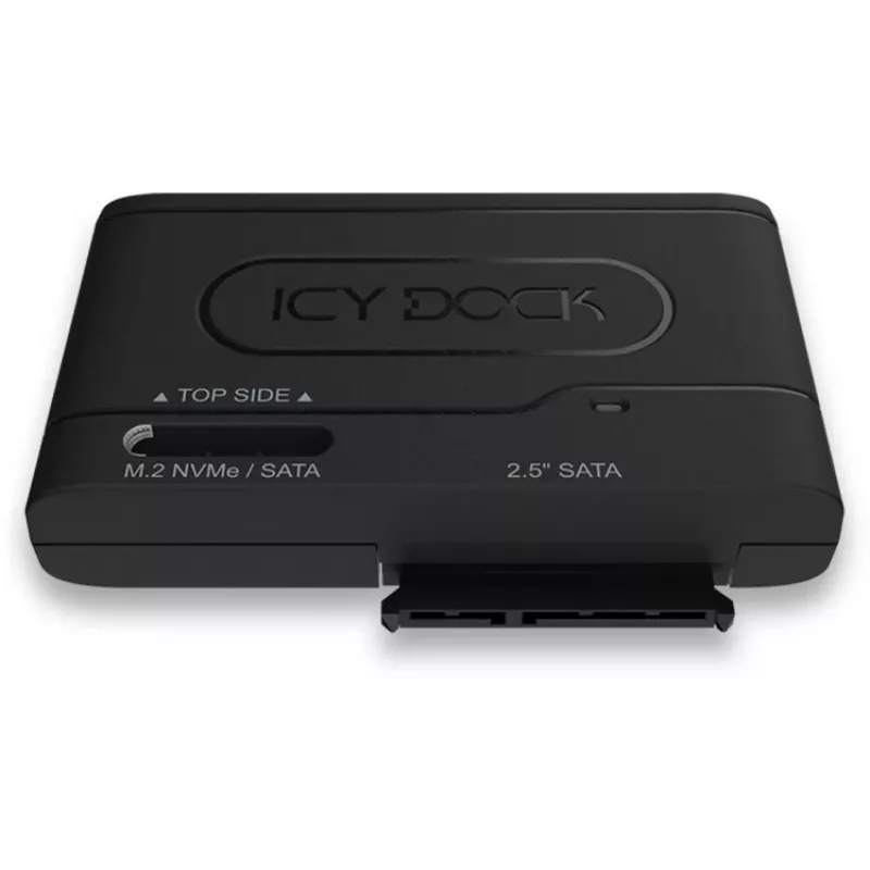 ICY DOCK EZ-Adapter MB104U-1SMB - controlador de armazenamento - 2.5, M.2 (6,4 cm) - M.2 Card (PCIe NVMe & SATA) / SATA SSD - USB 3,2 (Gen 2) - preto (MB104U