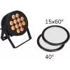 Projetor LED PAR EUROLITE 12x8W QCL 15x60° e 40° com 2 discos difusores