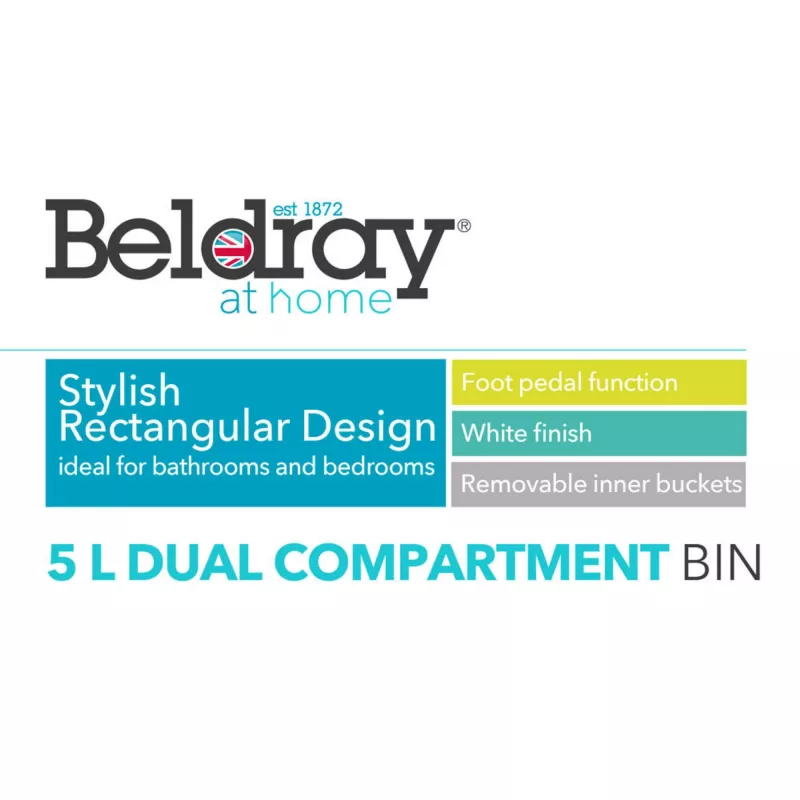 Balde do lixo Beldray LA035235WHTFEU7 compartimento duplo 5 L branco