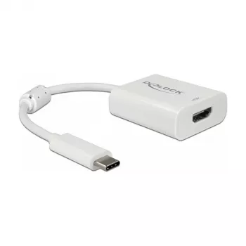 Adaptador de cabo de vídeo DeLOCK 63937 USB Type-C para HDMI 0,1 m branco