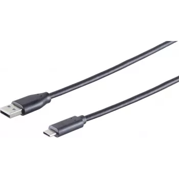 Cabo USB S/CONN 77143-1.0 USB 2.0 1 m USB C USB A preto