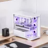 Jonsbo D300 Midi-Tower, 270 graus, vidro temperado - branco