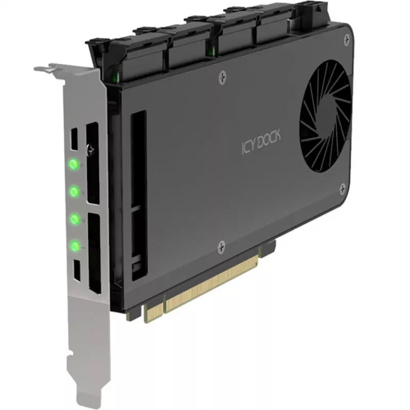 Placa adaptadora 4 x M.2 NVMe SSD Mobile Rack, Icy Dock MB204MP-B