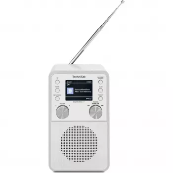 Rádio digital TECHNISAT DigitRadio 317 branco — receção FM e DAB+, design de mesa compacto
