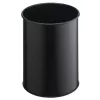 Caixote do lixo redondo poliéster aço preto robusto 330101