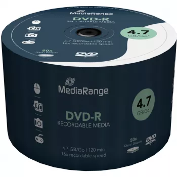 MediaRange - 50 x DVD-R - 4,7GB (120 Min.) 16x - Torre (MR444)