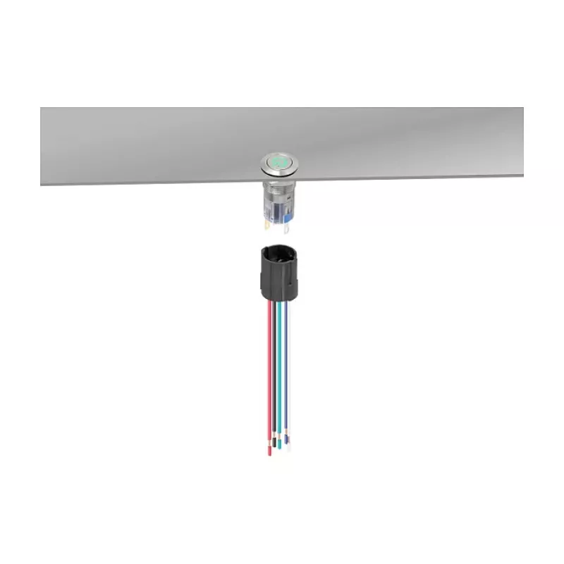 Delock 90793 Tomada para botão de pressão ou interruptor de 16 mm de 5 pinos