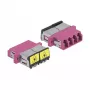 Acoplador de fibra ótica DeLOCK 86906 LC quad fêmea para LC quad fêmea multimodo violeta