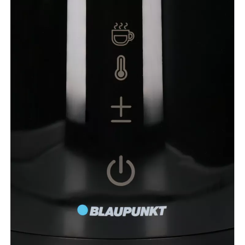 Chaleira elétrica BLAUPUNKT EKD601, 1,7 L, 2200 W, regulável 40–100 °C, preta, aço inoxidável