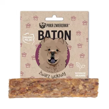 Petisco de higiene dentária para cães PAKA ZWIERZAKA Beef Rumen Bar 12 cm, 35 g, sabor a vaca, cães adultos, sem soja, sem açúcar