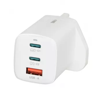 iBOX C-65 branco, carregador universal GaN 65W ficha UK