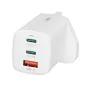 iBOX C-65 branco, carregador universal GaN 65W ficha UK