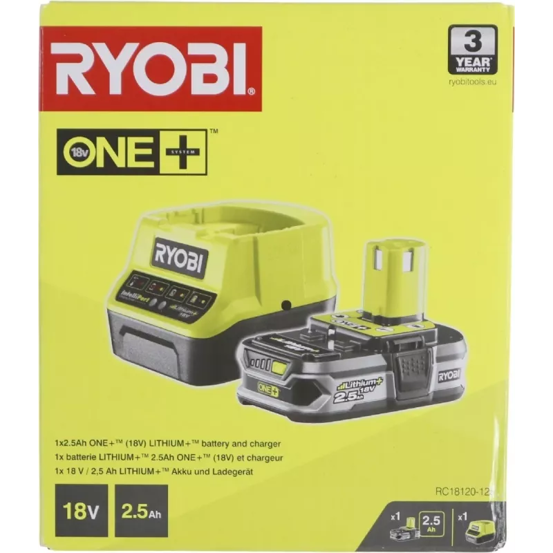 Conjunto de bateria e carregador Ryobi RC18120-125