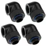 Adaptador 90° G1/4 polegadas rosca macho para rosca fêmea G1/4 polegadas rotativo, XSPC, preto, pack de 4