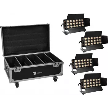 EUROLITE CLS-18 QCL RGB/WW Conjunto de projetores LED wash 18×7W com flightcase