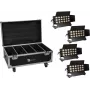 Eurolite conjunto de 4x LED CLS-18 QCL RGB/WW 18x7 W com flightcase com rodas