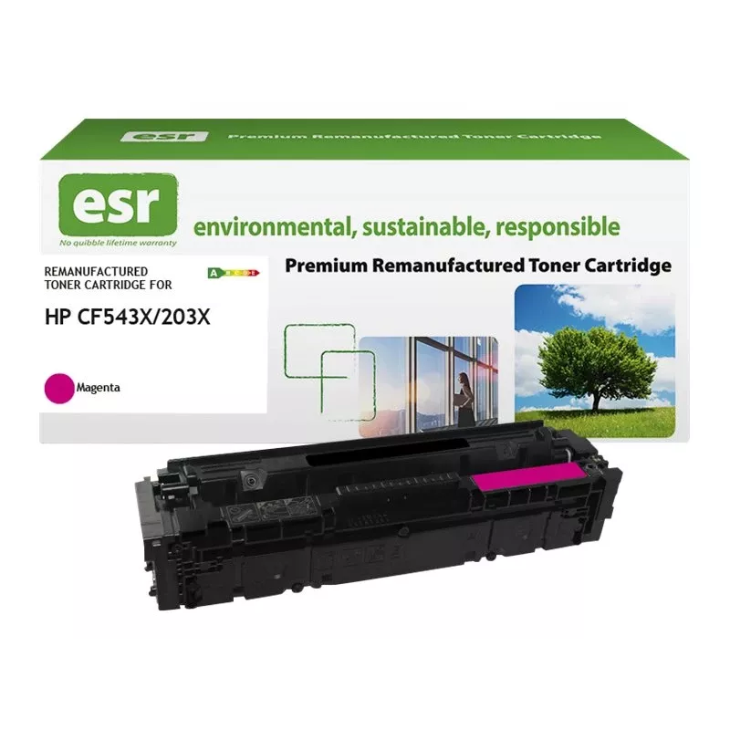 Cartucho de toner ESR compatível com HP CF543X magenta alta capacidade recondicionado 2.500 páginas