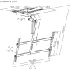 Suporte de teto para TV MACLEAN MC-109 T VESA 800x400 para ecrãs 43–86 polegadas, carga máx. 45 kg