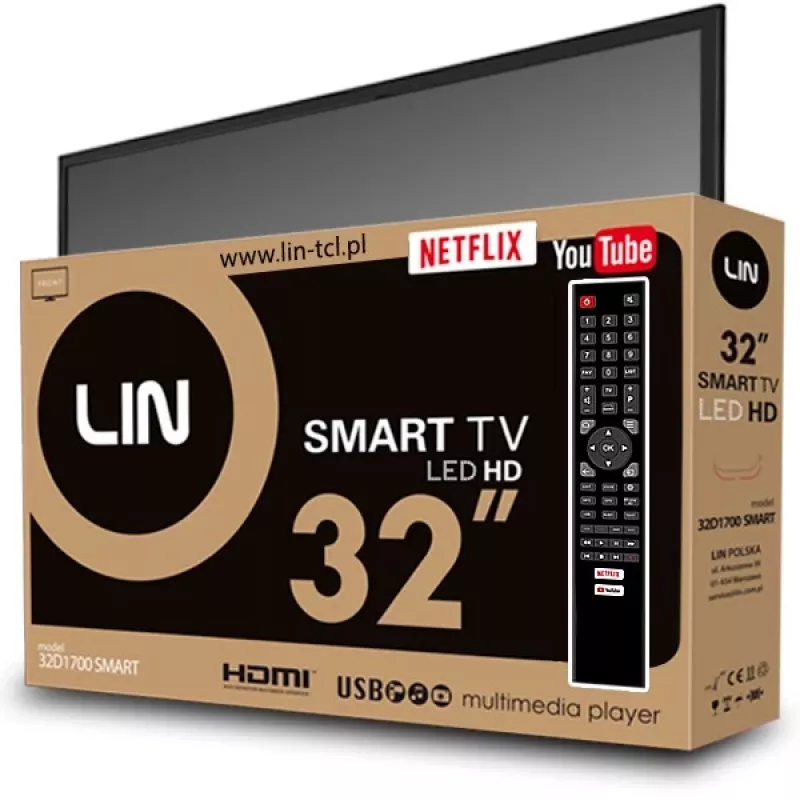 LIN 32D1700 SMART televisor inteligente de 32 polegadas (81,3 cm), HD Ready, DVB-T2