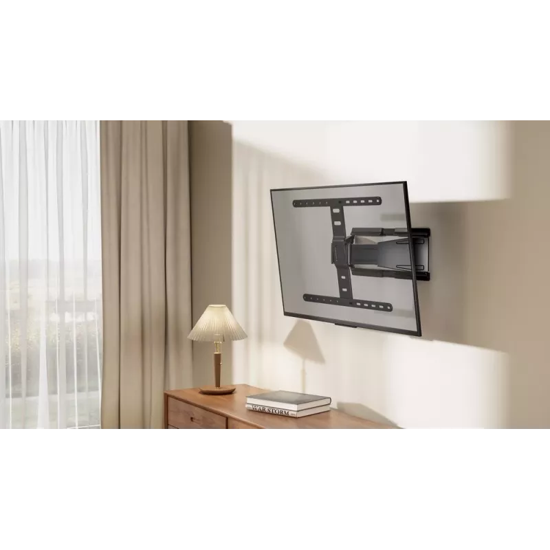 Suporte de parede para TV totalmente articulado GEMBIRD WM-90ST-02 para ecrãs de 43–90 polegadas, suporte articulado, VESA 100x200–600x400, capacidade de carga 50 kg