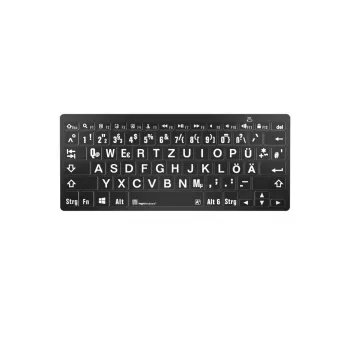 Teclado Logickeyboard Universal Bluetooth LKB-LPWB-BTPC-DE QWERTZ alemão preto