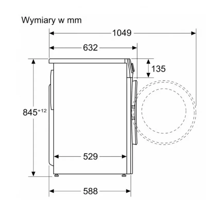 Máquina de lavar roupa de carga frontal Bosch WGE02201PL — 8 kg, 1200 rpm, tambor de 55 l, visor LED, inverter
