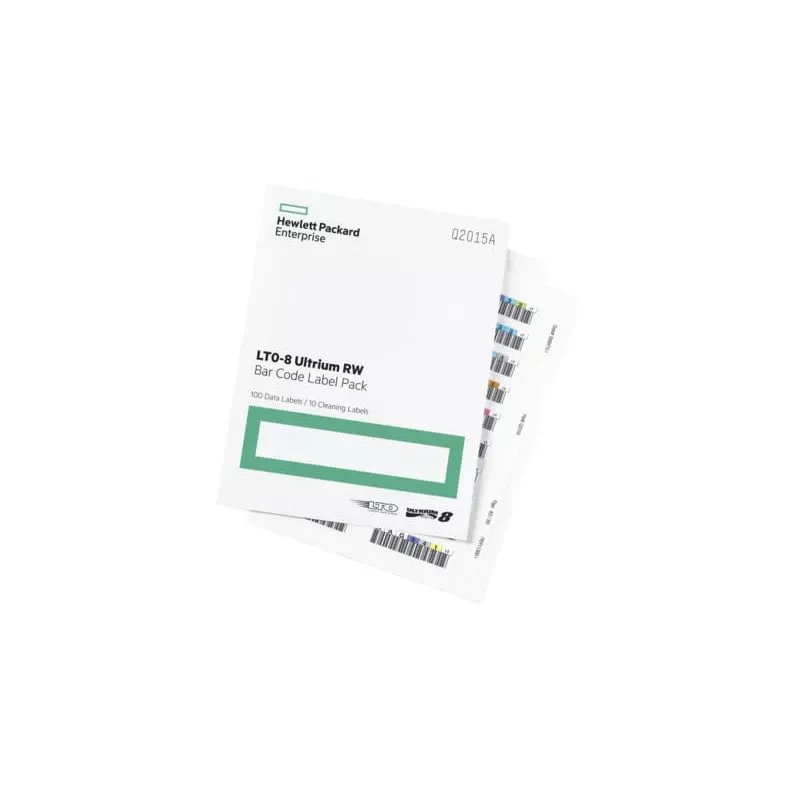 Hewlett Packard Enterprise HPE LTO-8 Ultrium RW Bar Code Label Pack - Etiquetas de código de barras (Q2015A)