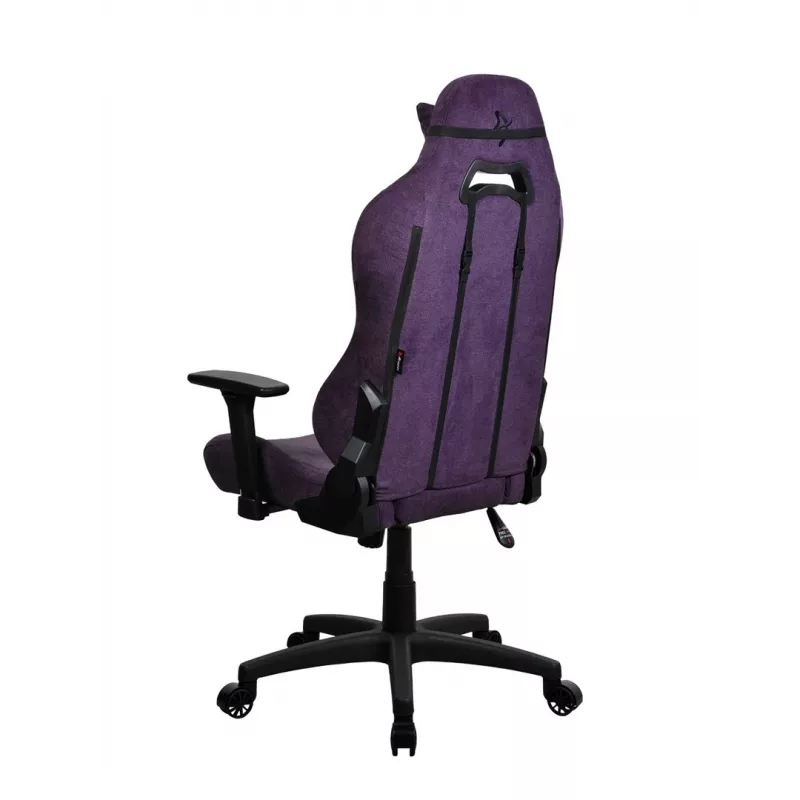 Cadeira gaming Arozzi Torretta SoftFabric roxa – design ergonómico, braços ajustáveis, encosto reclinável