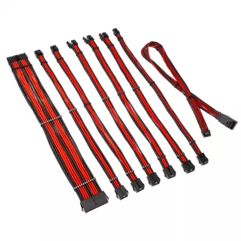Kit de cabos/adaptadores Kolink Core Pro Braided Cable Extension Kit 12V-2x6 Type 1 Jet preto/corrida