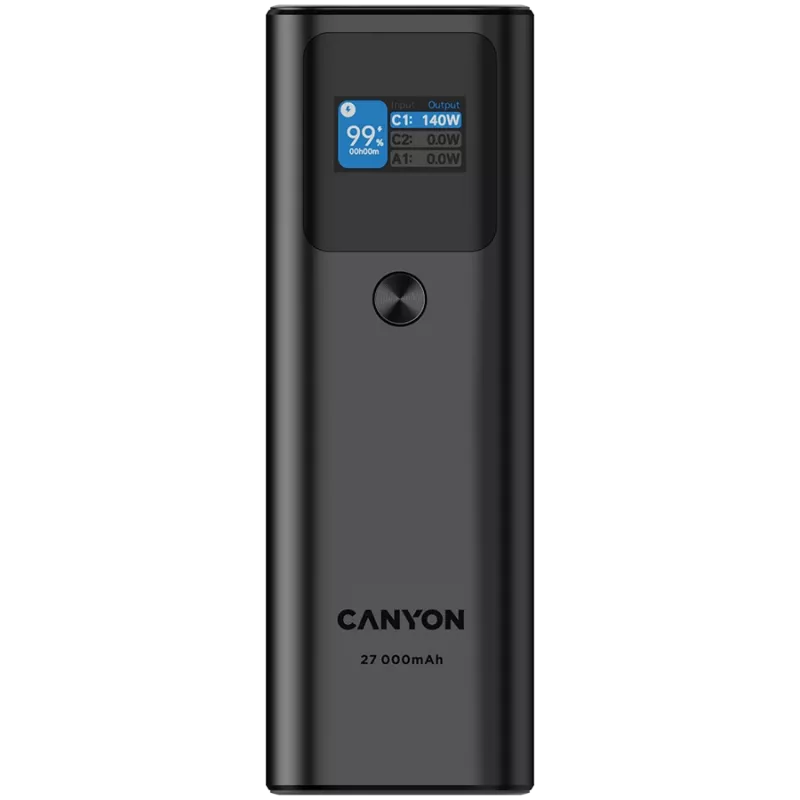 Canyon PB-2010 - Powerbank - Li-Pol - 27.000 mAh - ecrã digital - 2xUSB-C + 1xUSB-A - Power