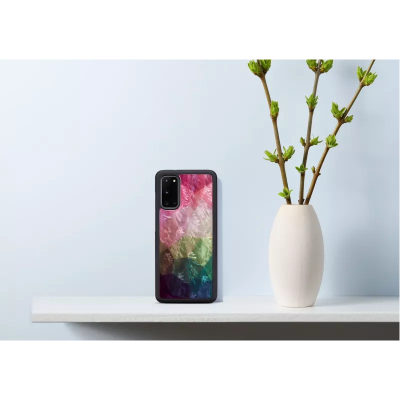 Capa de proteção iKins para Samsung Galaxy S20 – padrão flores aquáticas, preto