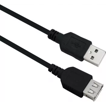 Cabo de extensão USB 2.0 helos 288309 0,5 m — preto, macho para fêmea
