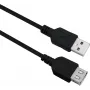 Cabo de extensão USB 2.0 helos 288309 0,5 m — preto, macho para fêmea