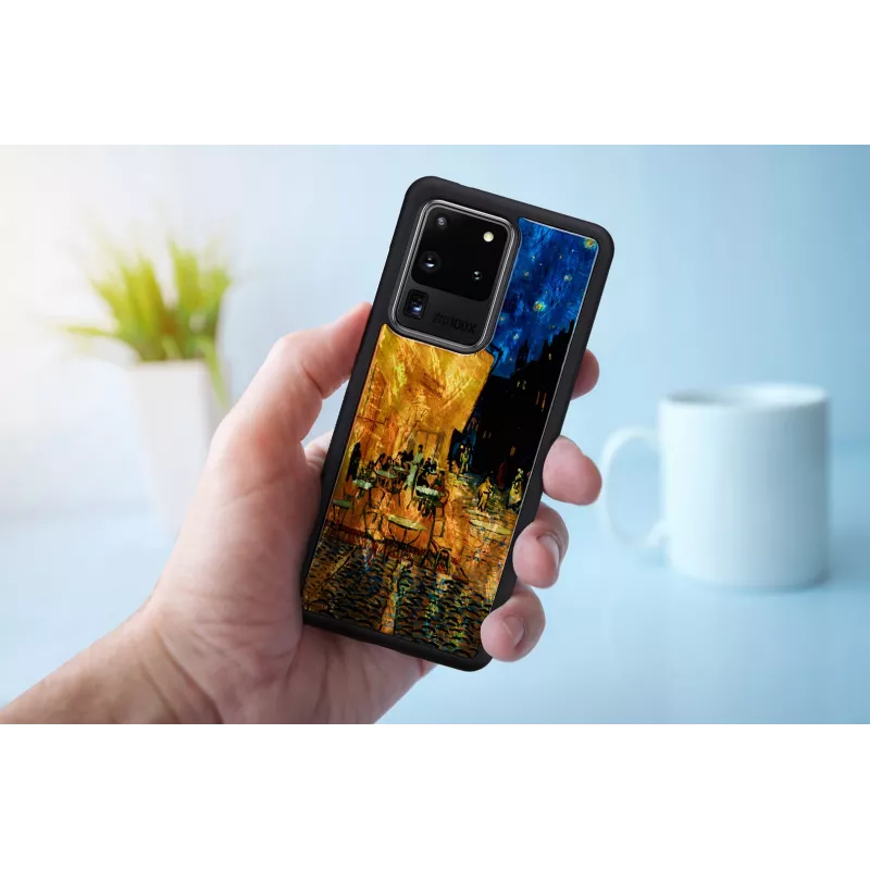 Capa para telefone iKins para Samsung Galaxy S20 Ultra — preto, modelo 'Cafe Terrace'