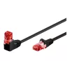 Cabo de rede CAT 6 Goobay 1x 90° angular, U/UTP, preto, 1 m - patilha para cima, mistura de cobre CCA (51515)