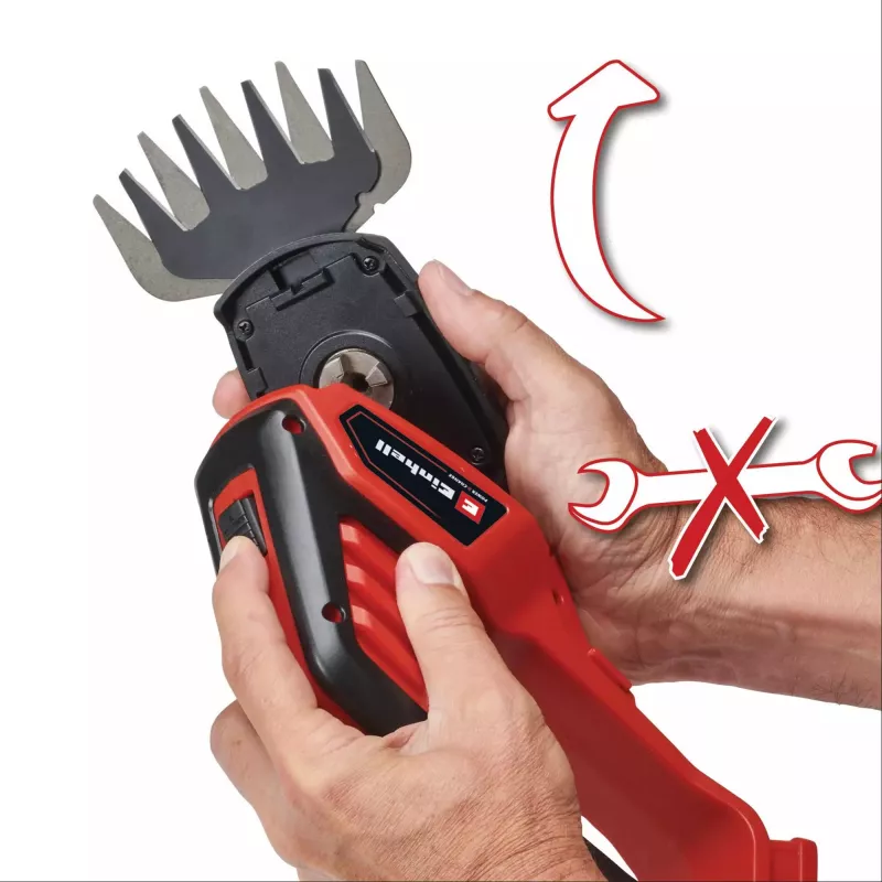 Tesoura para relva e arbustos EINHELL GE-CG 18/100 Li 18 V Li‑Ion 2,5 Ah — aparador sem fio, lâminas 100 mm