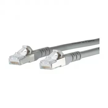 METZ CONNECT BTR - Cabo de patch - RJ-45 (M) para RJ-45 (M) - 5,0 m - Blindado - CAT 6a - Sem halogéneos - Cinzento (1308455033-E)