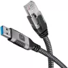 Techly ICOC U3A-RJ45-010 cabo adaptador USB-A para Gigabit Ethernet, 1 m, preto/prateado