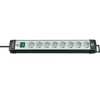 Régua de tomadas Brennenstuhl Premium-Line 8 tomadas preta/cinza-claro Premium-Line 8 tomadas preta/cinza-claro, cabo de 5 m H05VV-F 3G1,5, com interruptor, barra