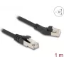 Cabo de rede DeLOCK RJ45 Cat.8.1 angular 45° para a esquerda para reto 1 m preto