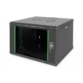 Armário de parede Professional Unique Série - 600x600 mm (LxP), armário IT preto, 7 unidades de altura