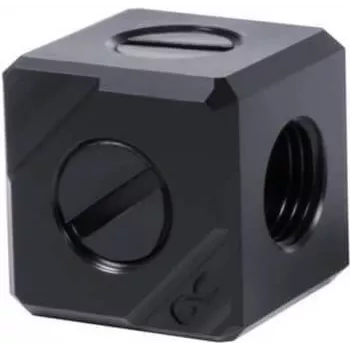 Terminal de ligação Alphacool Eiszapfen 5 vias G1/4 IG - preto acetal (17556)