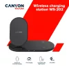 Carregador Docking Station sem fios 2em1 QI 10W/USB-C/LED preto