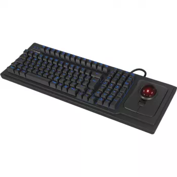 Teclado mecânico com fio tamanho completo KeySonic KSK-8202ELU-T (DE) — USB, layout alemão, preto
