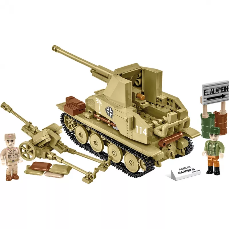 Conjunto de construção Cobi Blocks Marder III – 486 peças, modelo de veículo militar