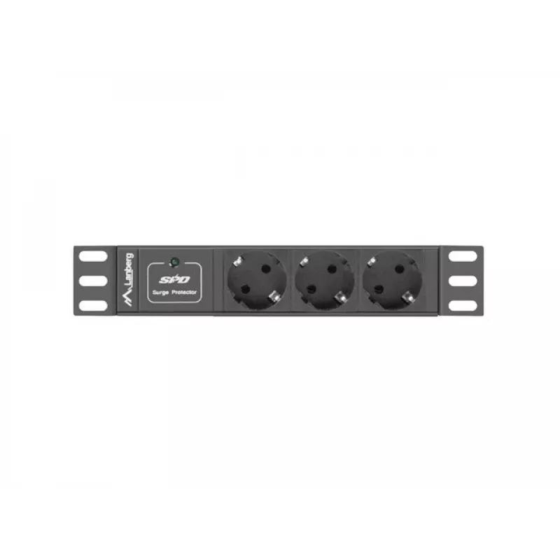 Unidade de distribuição de energia (PDU) Lanberg PDU-03F-0200-BK 1U preto 3 saídas AC (PDU-03E-0200-IEC-BK)
