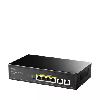 Switch de rede Cudy GS1006P unmanaged Gigabit Ethernet 6 portas PoE, 12 Gbit/s, 2048 MAC, preto