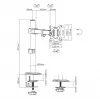 Suporte de parede para LCD SBOX LCD-351/1-2 para monitores de 17–32 polegadas, carga máx. 9 kg, VESA 100x100