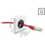 Delock 91073 Easy 45 passa-cabos, redondo, branco/preto